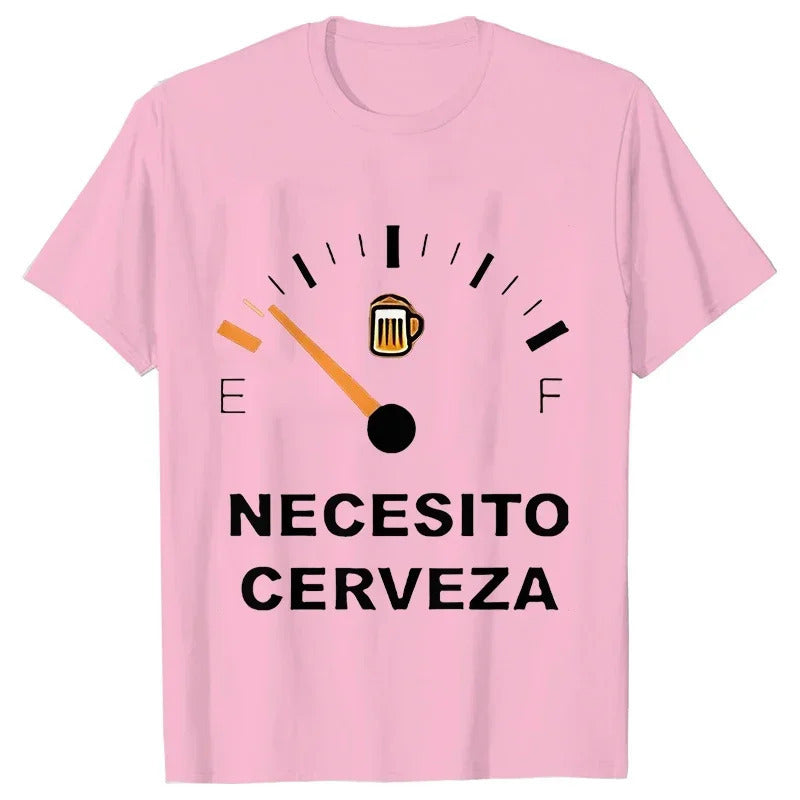 Men's Crew-Neck T-Shirt with Letter Pattern