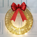 Christmas Wreath Metal Glow Bow