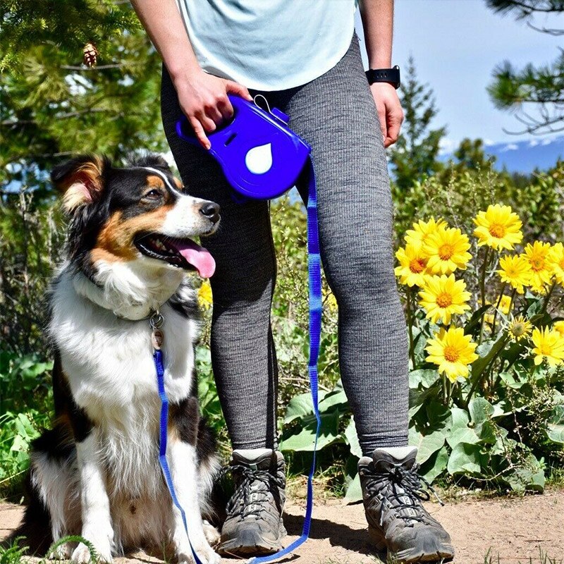 Multifunction Pet Dog Leash with Built-in Water Bottle Bowl Waste Bag Dispenser
