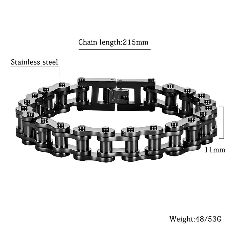 Mens Thick Stainless Steel Biker Chain Bracelet