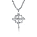 Vintage Thorn Wreath Cross Necklace
