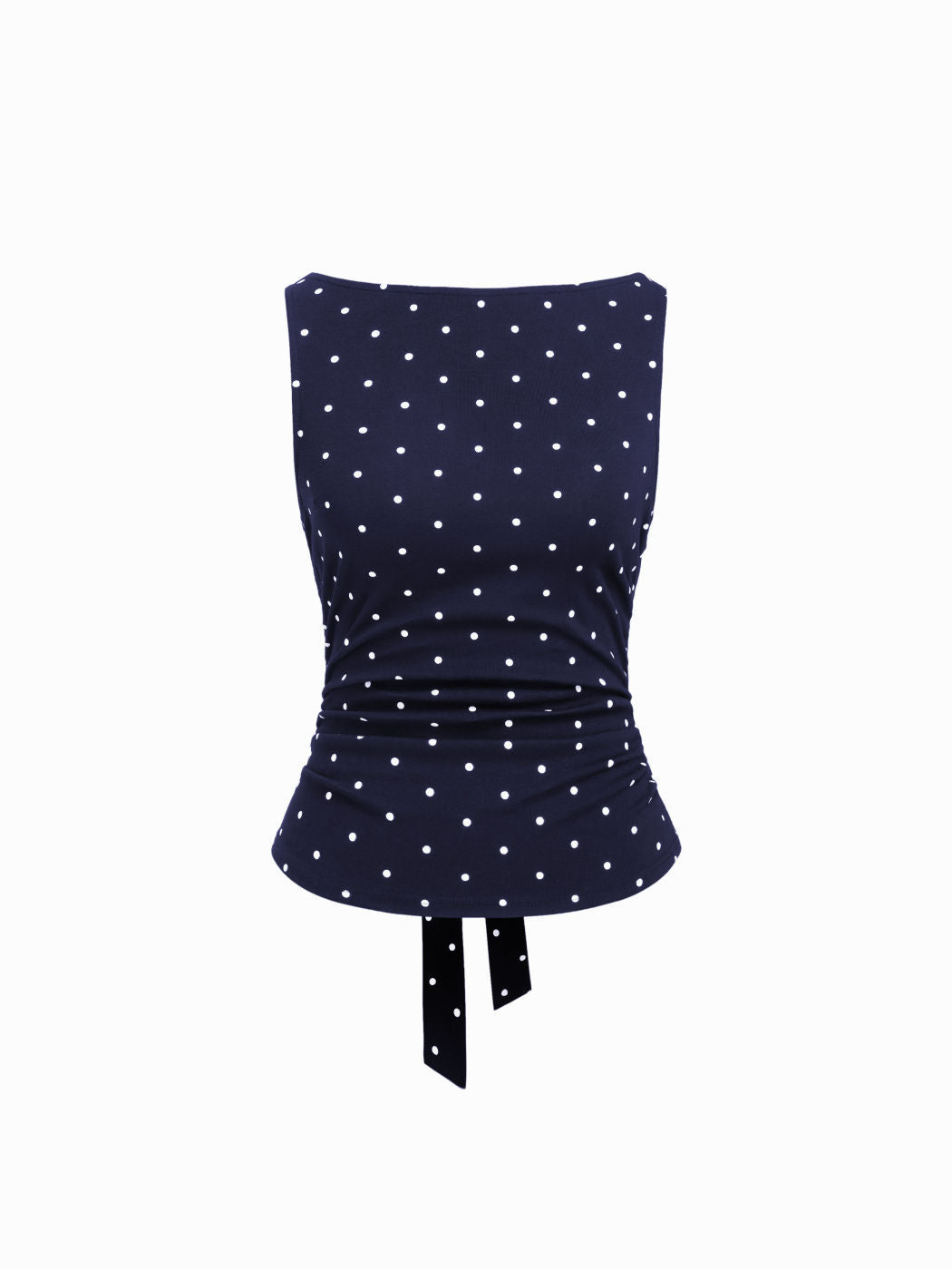 Summer Polka-Dot Backless Sleeveless Top with Tie Straps