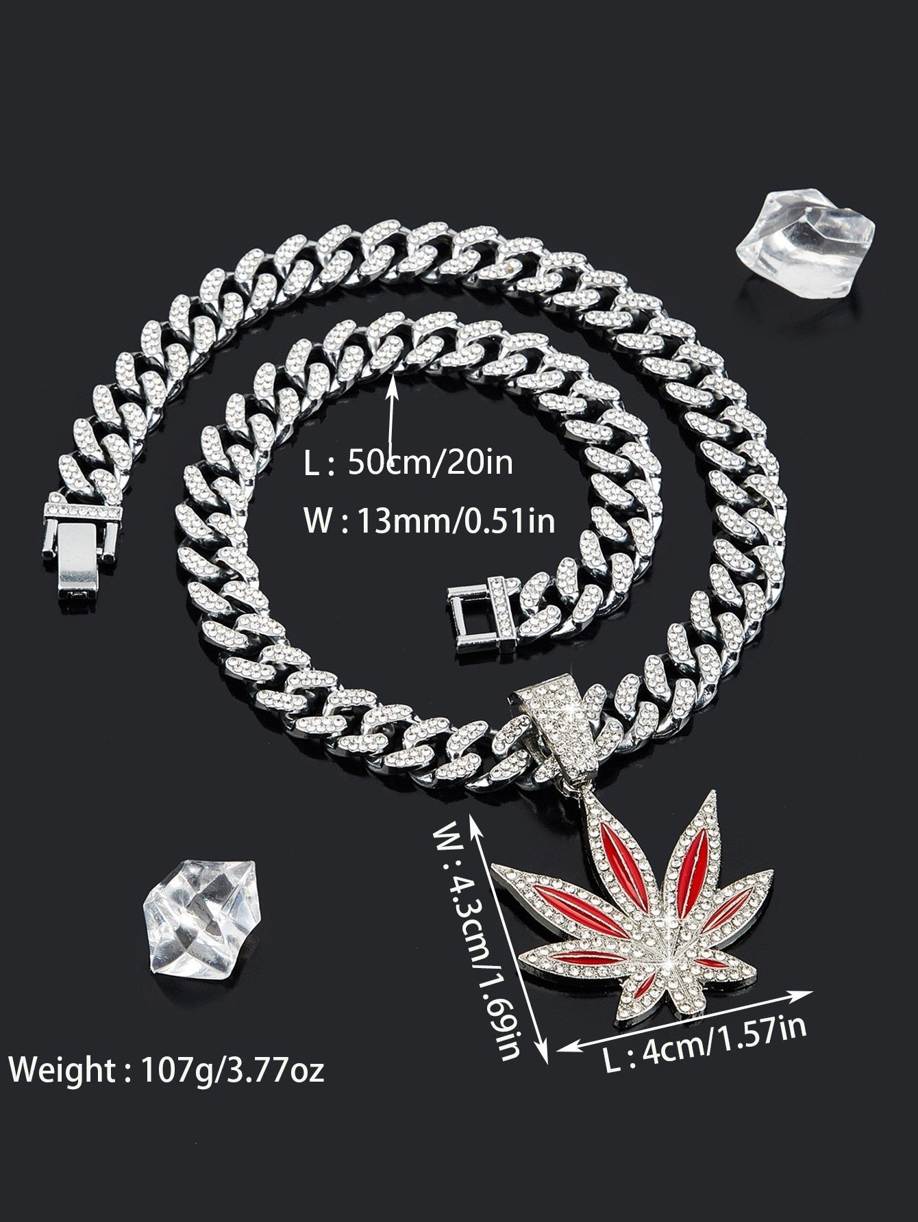 Fashionable Diamond-Studded Maple Leaf Necklace