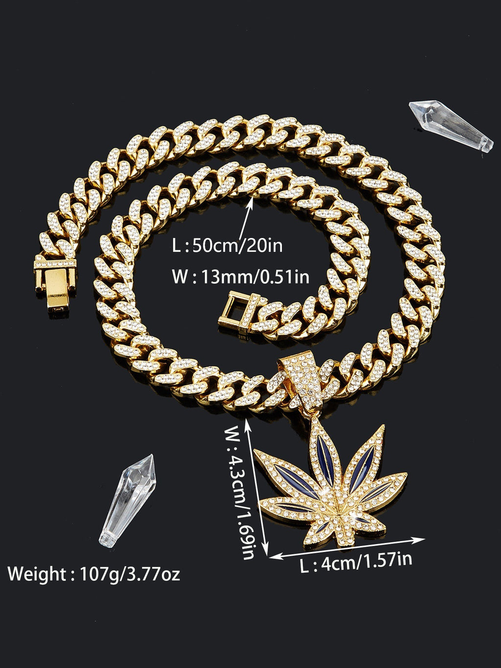Fashionable Diamond-Studded Maple Leaf Necklace
