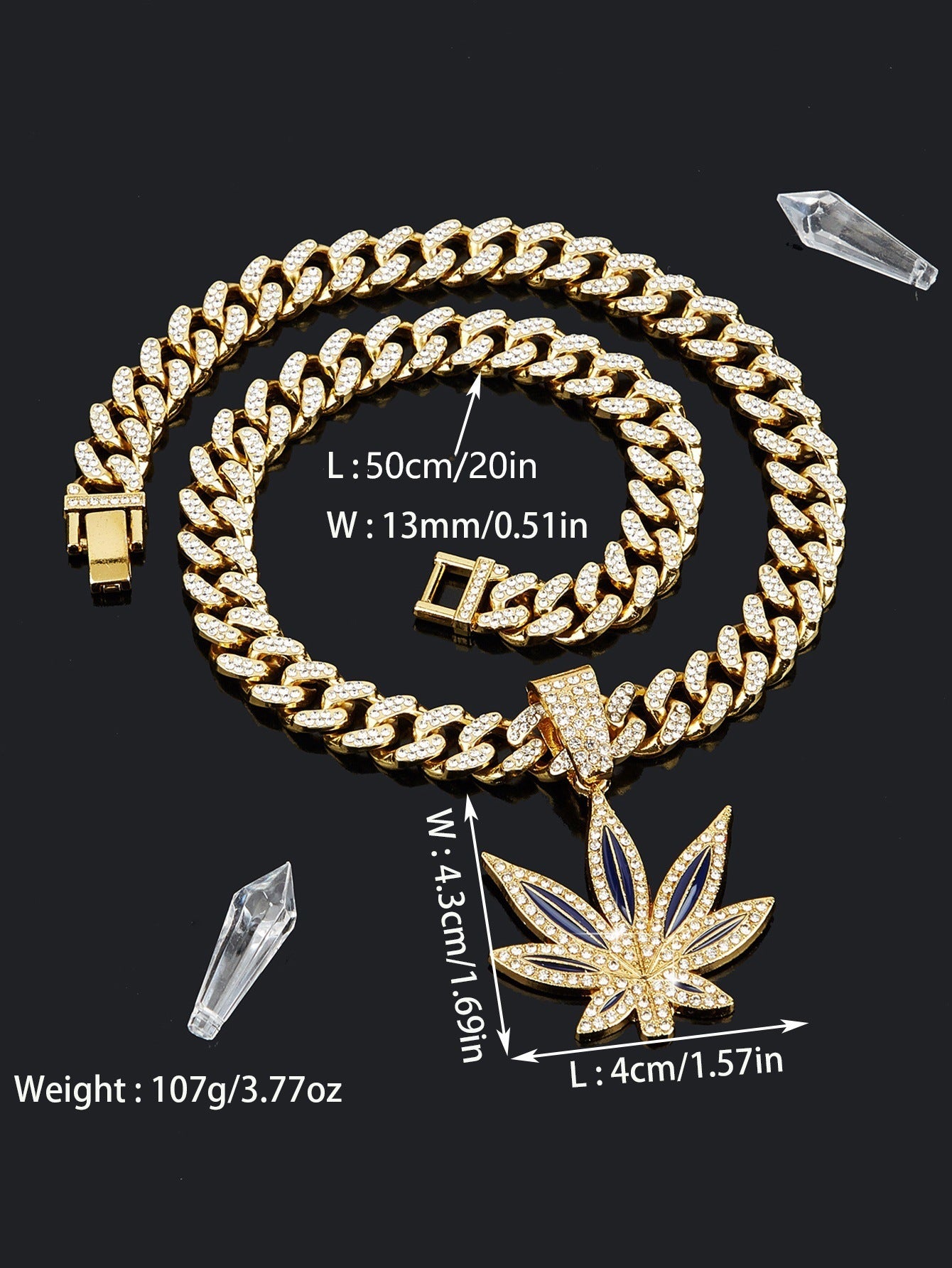 Fashionable Diamond-Studded Maple Leaf Necklace