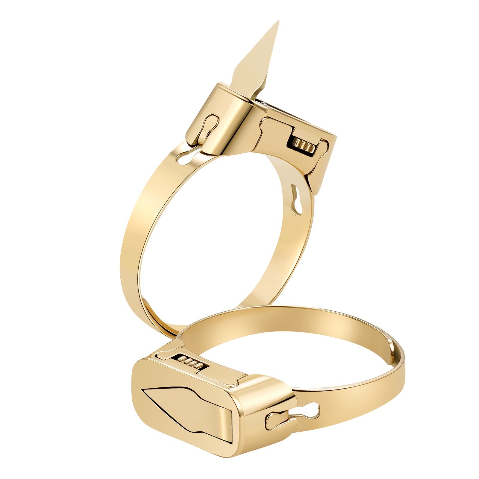 Stainless Steel Hidden Blade Self Defense Adjustable Ring
