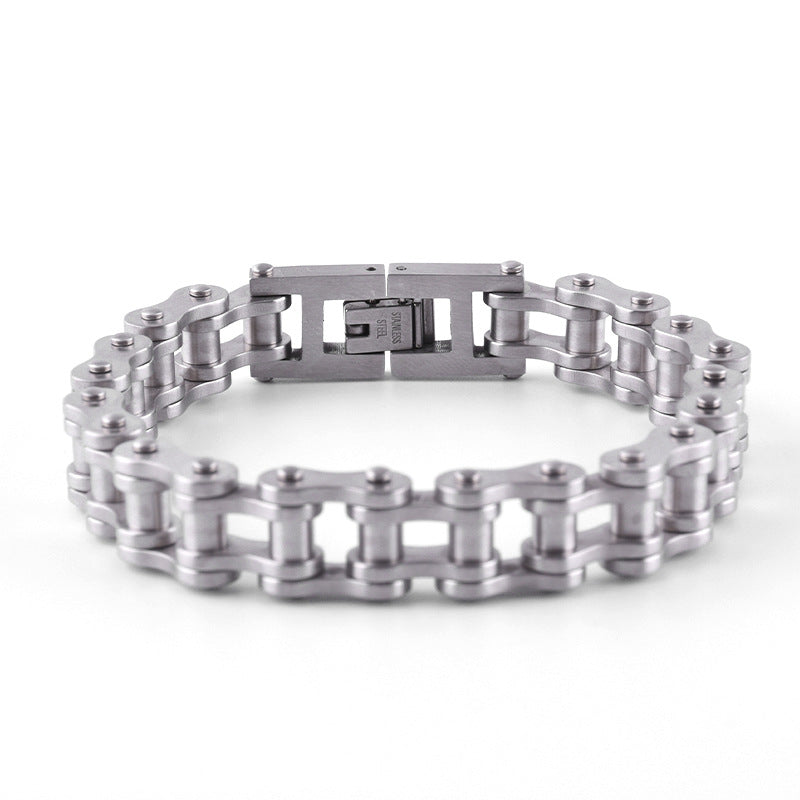Mens Thick Stainless Steel Biker Chain Bracelet