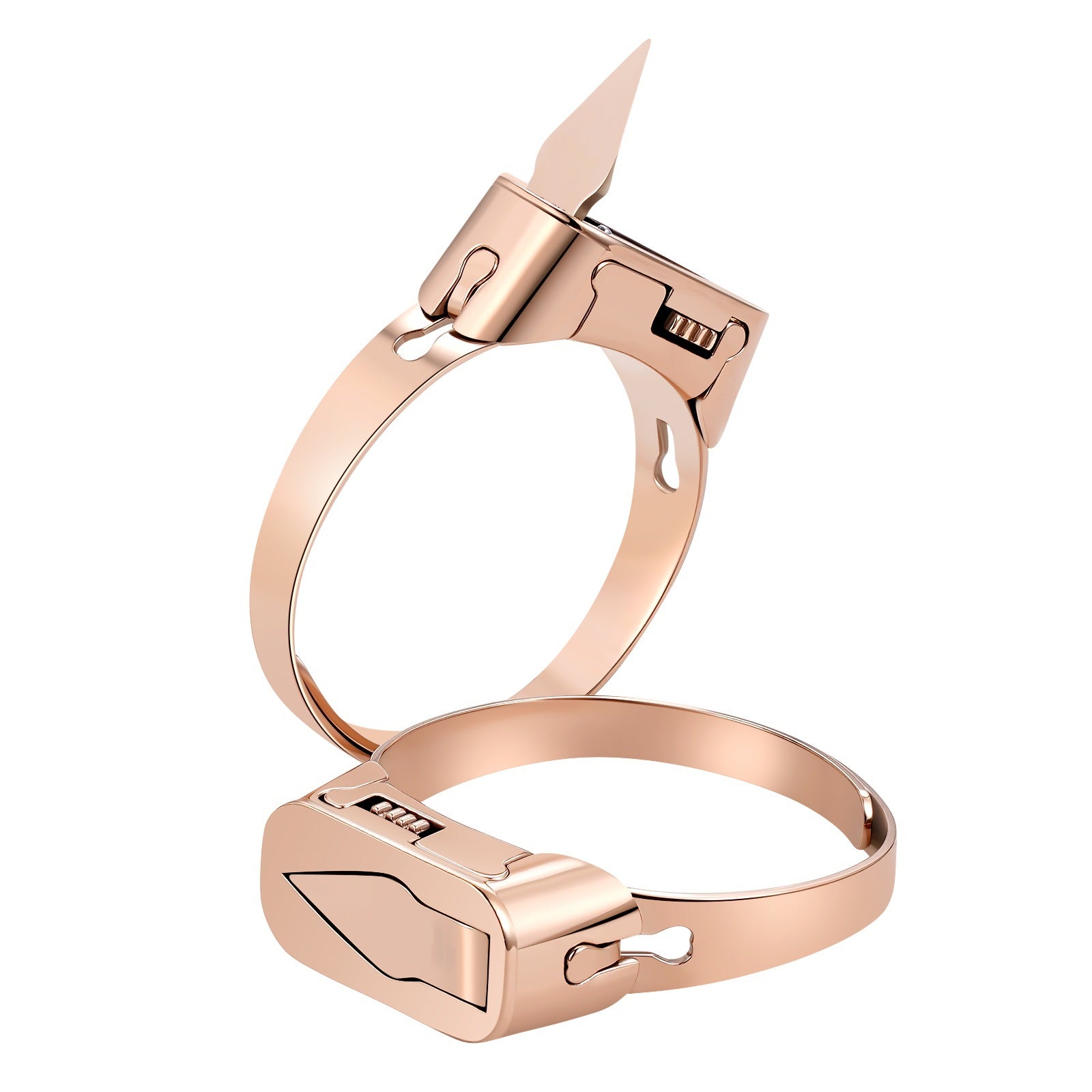 Stainless Steel Hidden Blade Self Defense Adjustable Ring