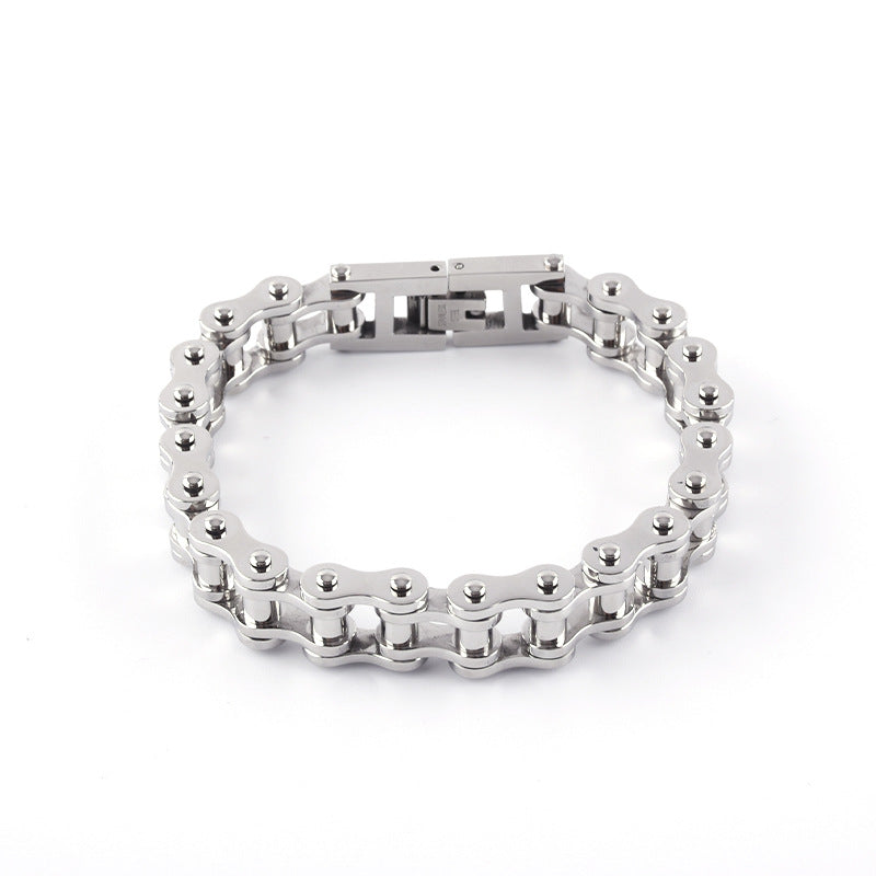 Mens Thick Stainless Steel Biker Chain Bracelet