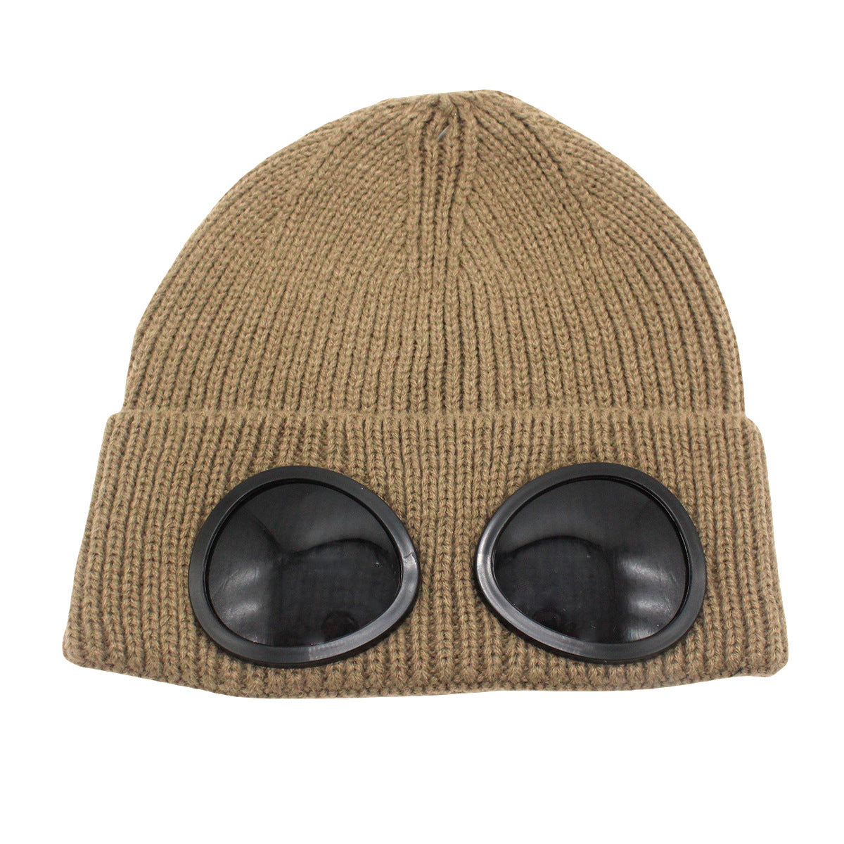 Stylish and versatile knit hat with windproof goggles