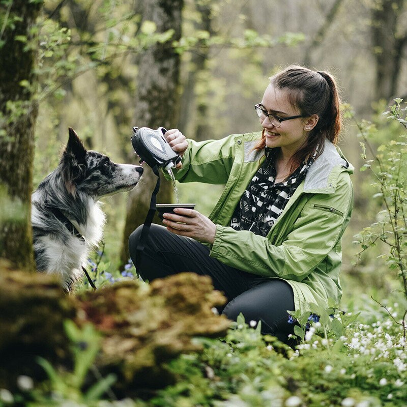 Multifunction Pet Dog Leash with Built-in Water Bottle Bowl Waste Bag Dispenser
