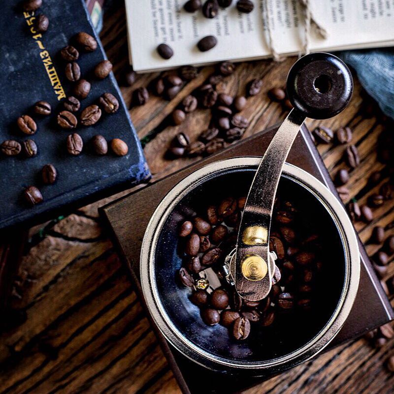 Vintage Solid Wood Manual Coffee Grinder