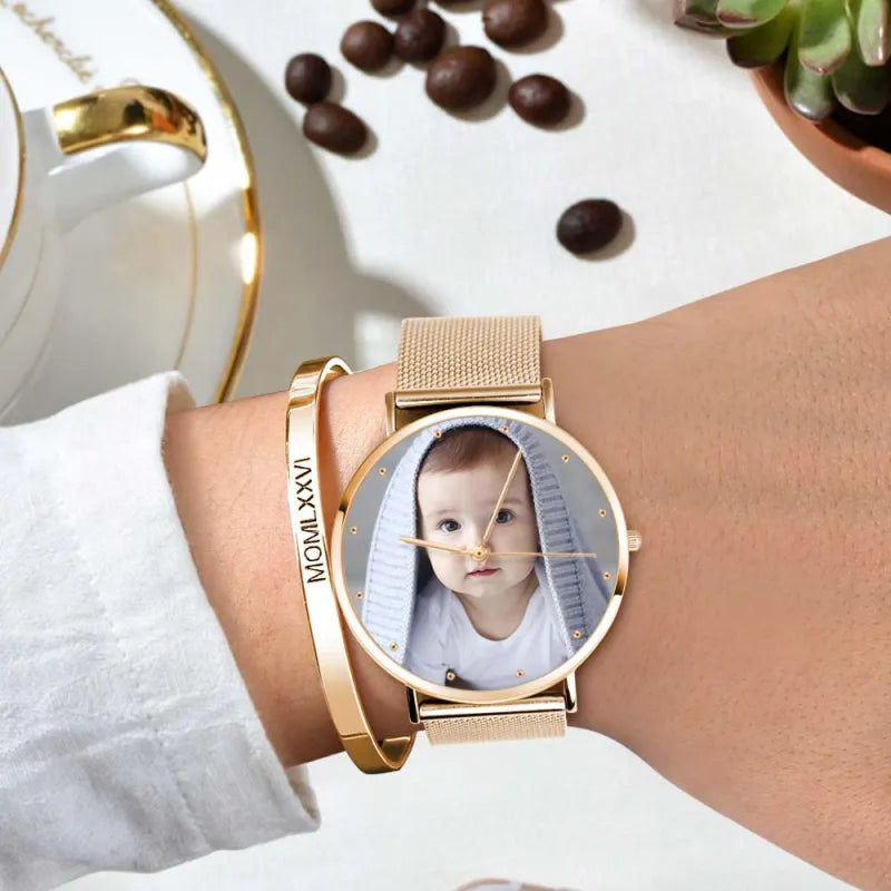Personalized Engraved Photo Watch