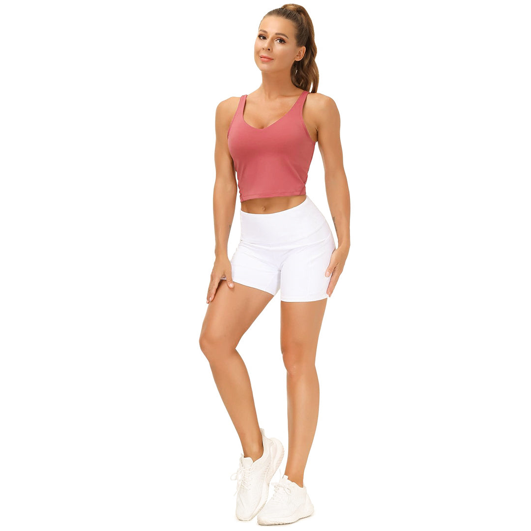 Women's Longline Sports Bra - Wirefree Padded Support Yoga Bras