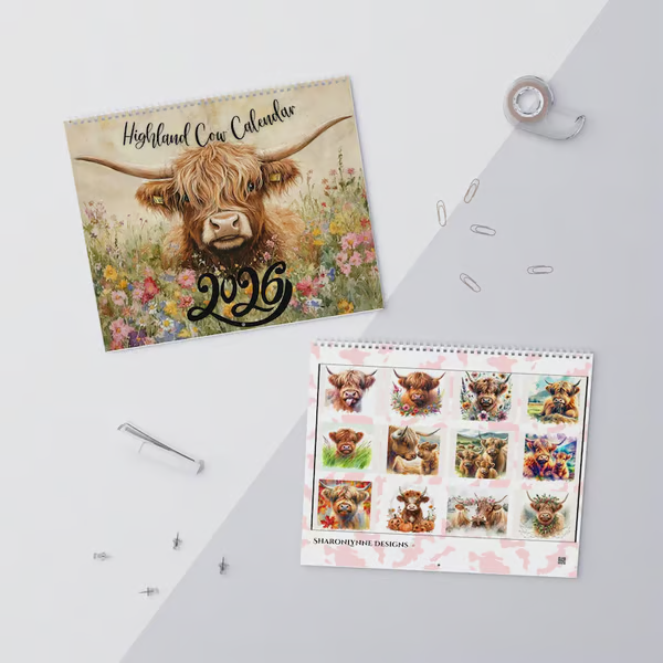 🐮Highland Cow Calendar 2026 📅
