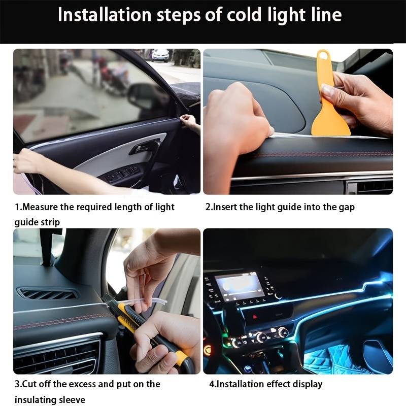 7 Colors Car Interior Mood Lighting LED Strip Neon Lights
