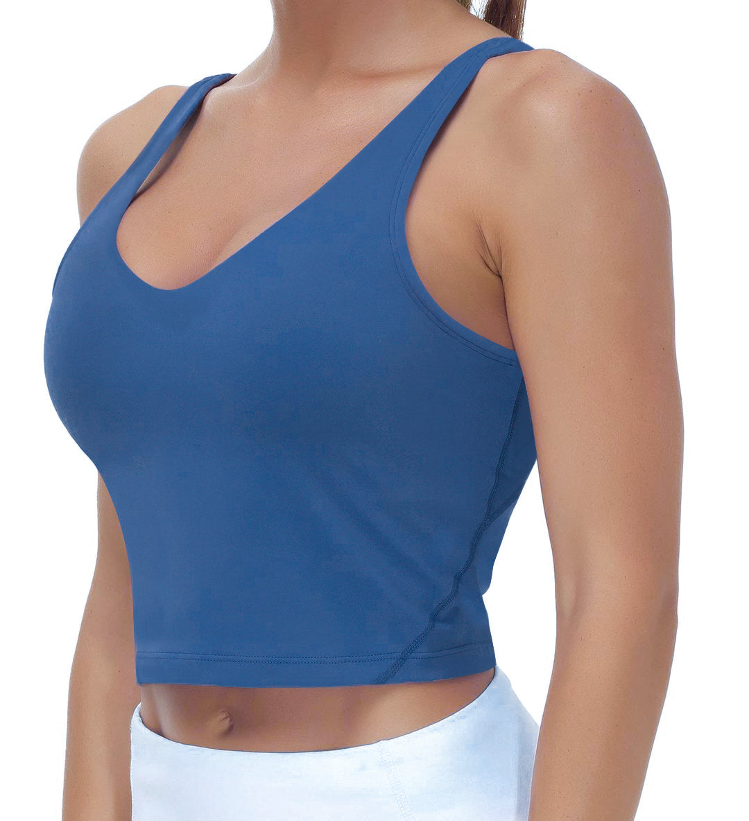 Women's Longline Sports Bra - Wirefree Padded Support Yoga Bras