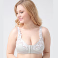 Floral Embroidered Strap Front Button Bra