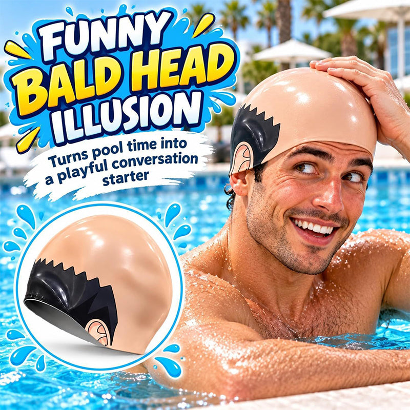 Realistic Bald Head Swim Cap