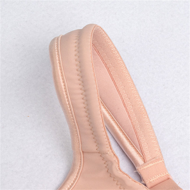 Pink Solid Wide Strap Bra