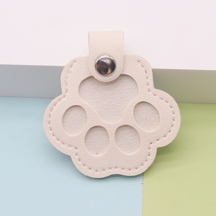 Creative pet hair storage leather keychain