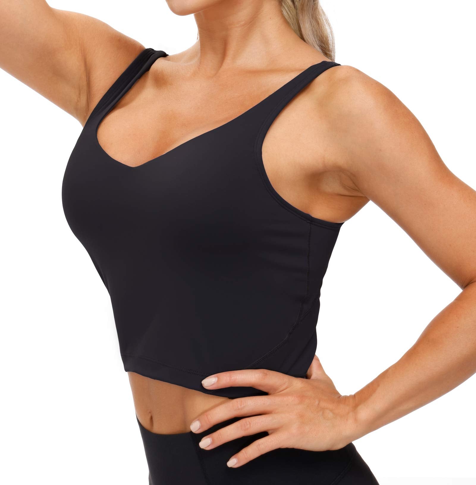Women's Longline Sports Bra - Wirefree Padded Support Yoga Bras