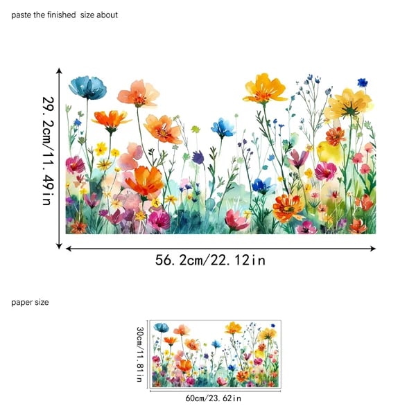 💐Colorful Floral Bouquet Window Sticker🖼️(Cut to size freely)✨
