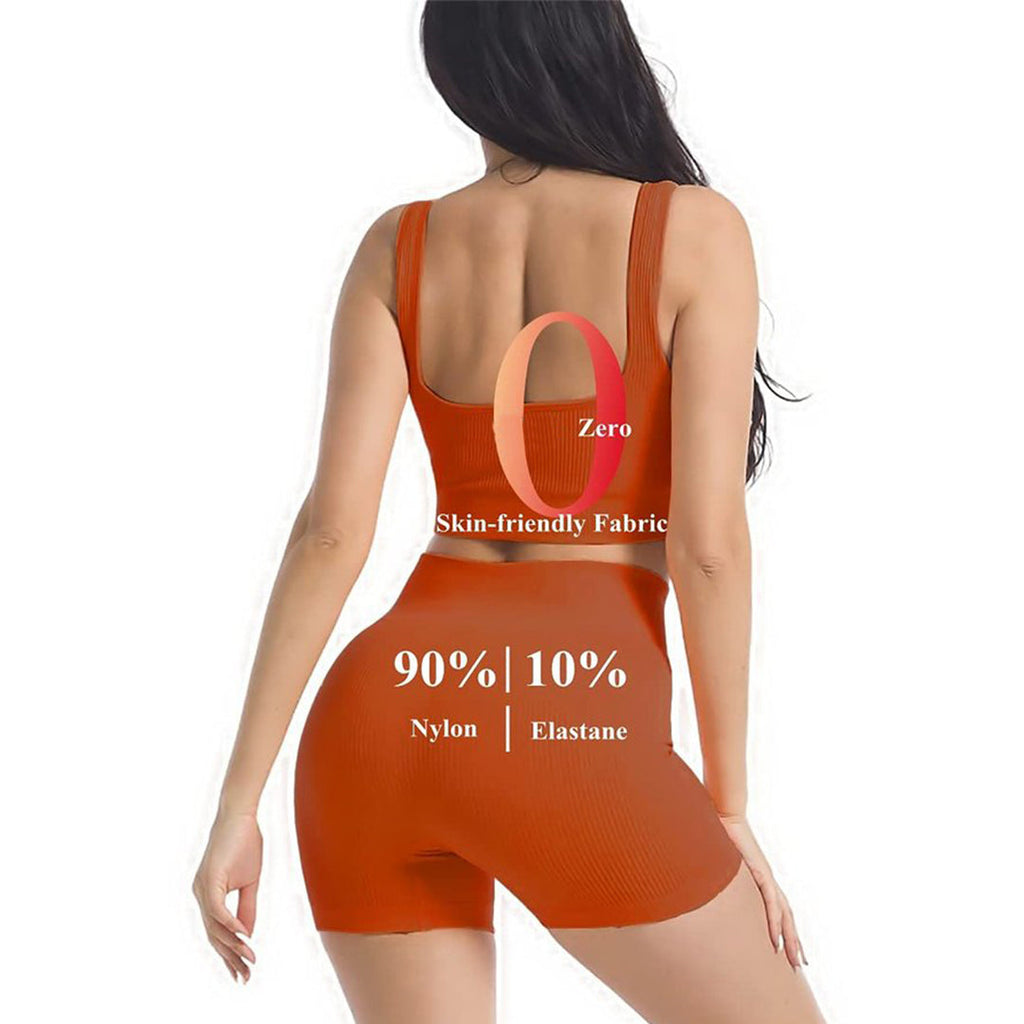 High Waist Running Shorts + Yoga Crop Top Sets(BUY 2 FREE SHIPPING)