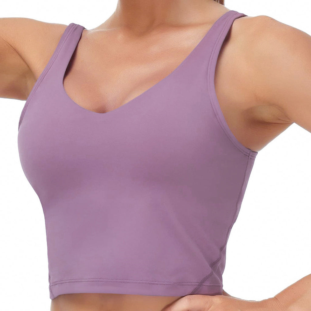 Women's Longline Sports Bra - Wirefree Padded Support Yoga Bras