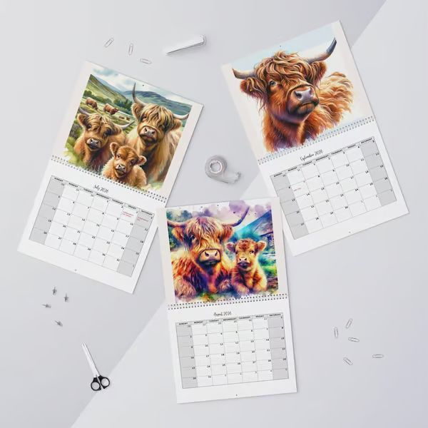 🐮Highland Cow Calendar 2026 📅