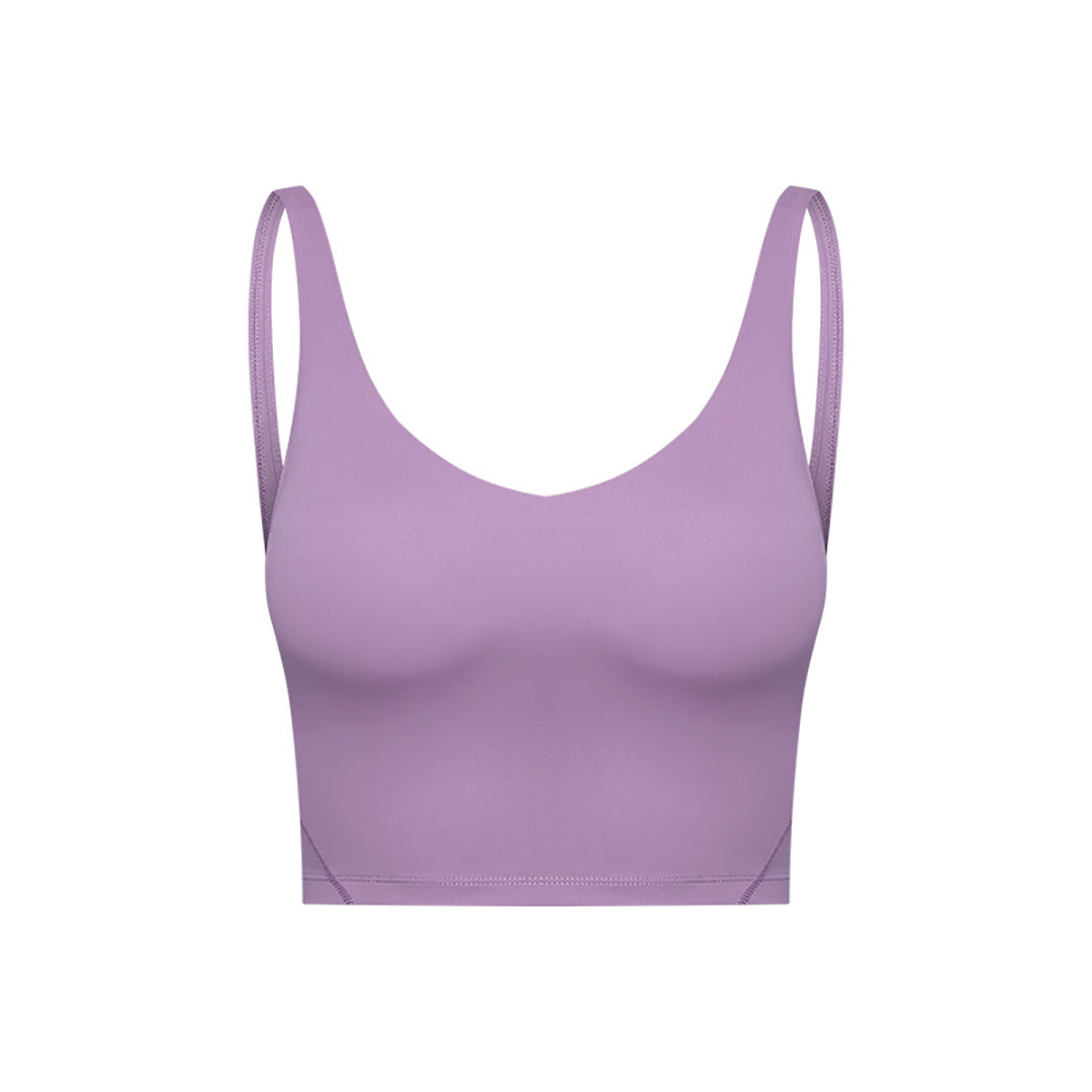Women's Longline Sports Bra - Wirefree Padded Support Yoga Bras