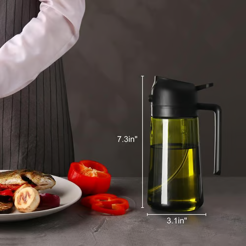🎁💕2 in 1 Glass Oil Sprayer & Dispenser🔥