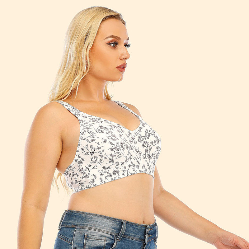 Chinoiserie Print Wide Strap Bra