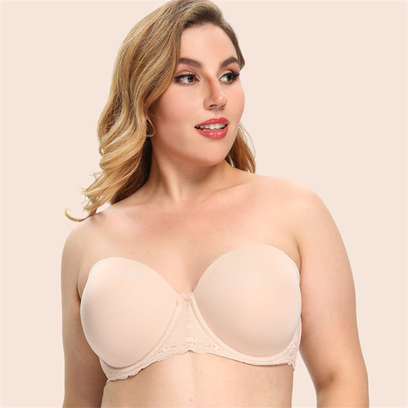 Glossy Non-Slip Strapless Bra