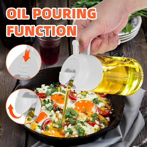 🎁💕2 in 1 Glass Oil Sprayer & Dispenser🔥