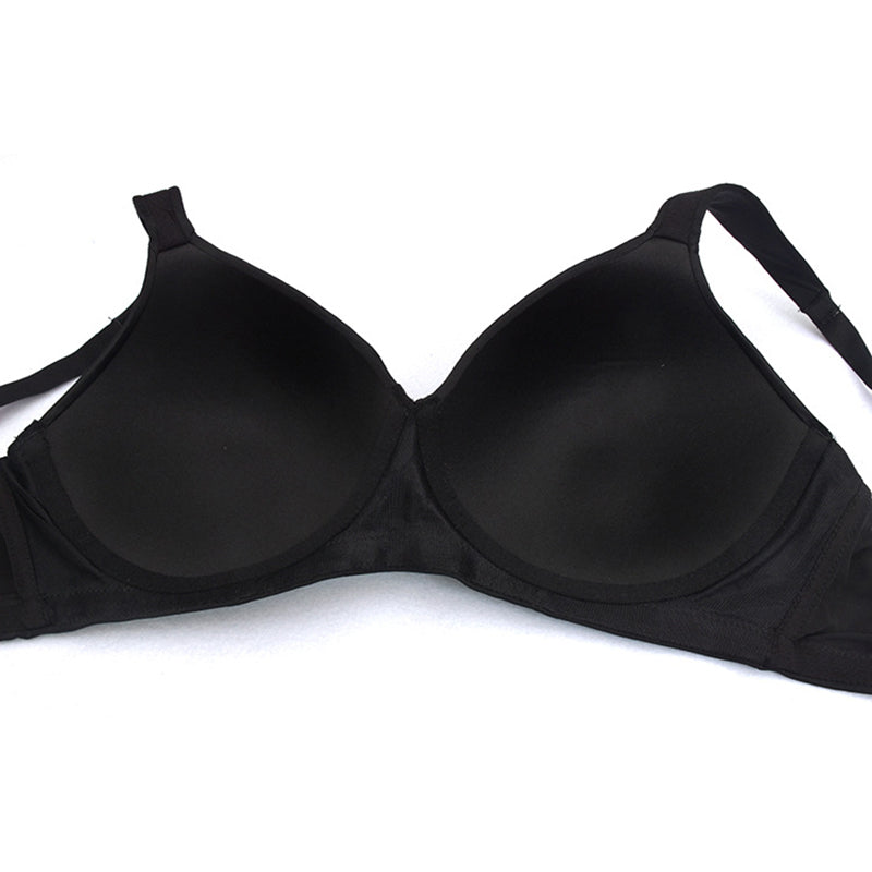 Solid Push-Up Wide Straps Bra