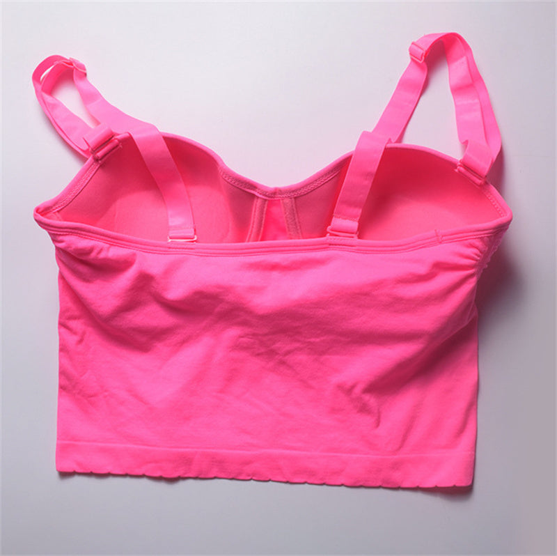 Pink Detachable Strap Seamless Bra