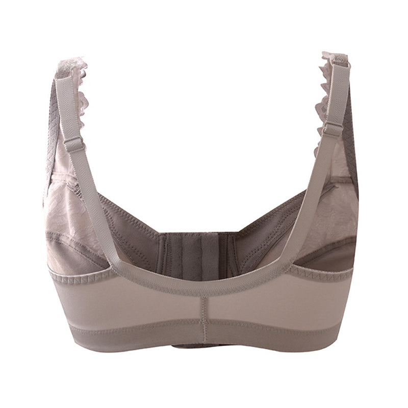 Floral Embroidered Strap Front Button Bra