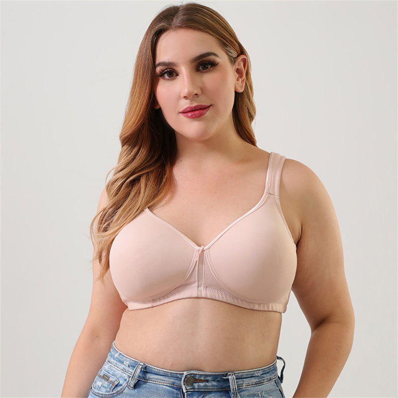 Pink Solid Wide Strap Bra