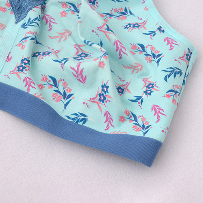 Printed Cotton Wide Strap Bra