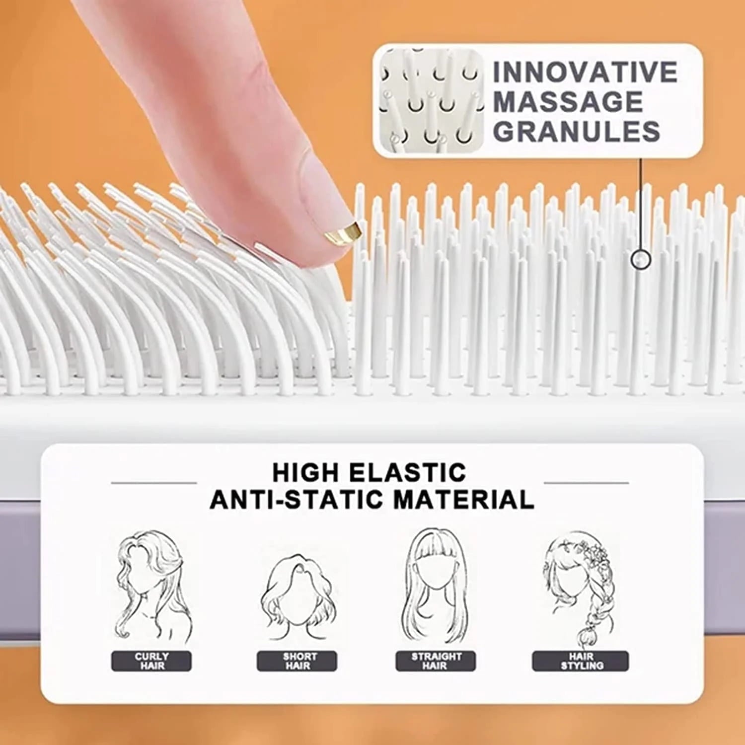 🪮Automatic cleaning rotating lifting comb
