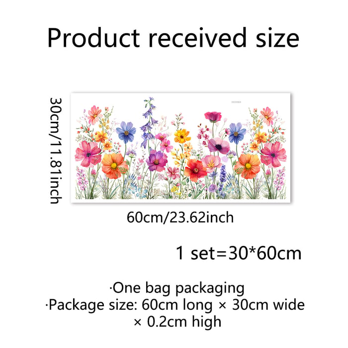 💐Colorful Floral Bouquet Window Sticker🖼️(Cut to size freely)✨