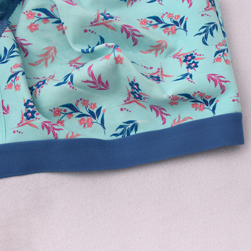 Printed Cotton Wide Strap Bra