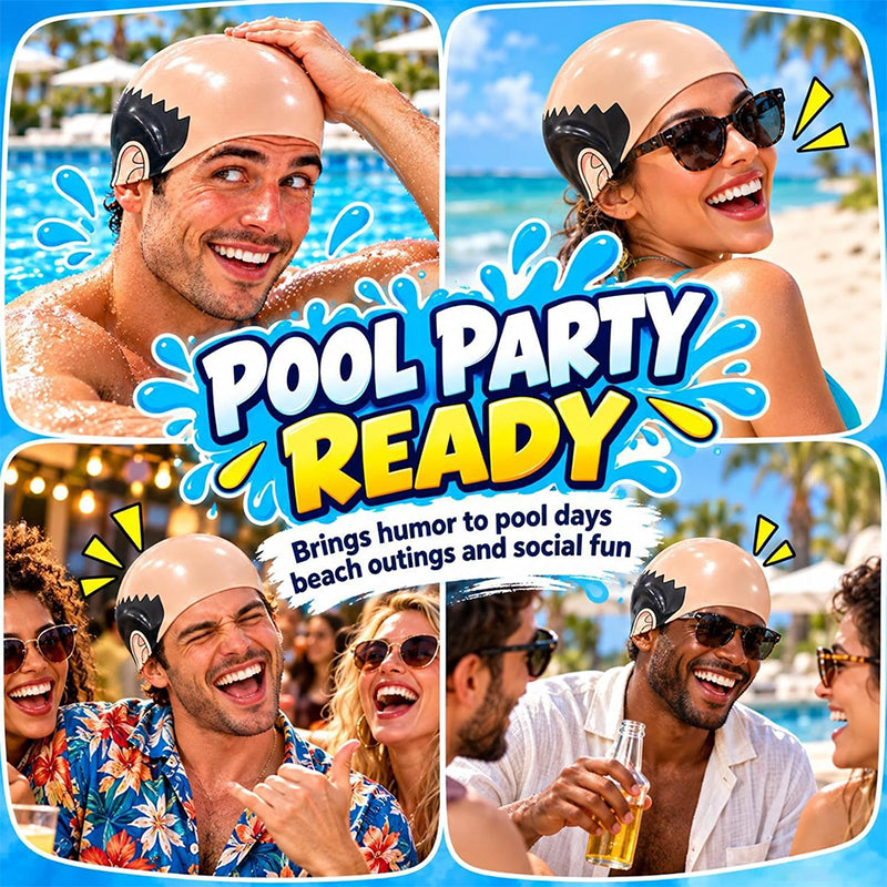 Realistic Bald Head Swim Cap