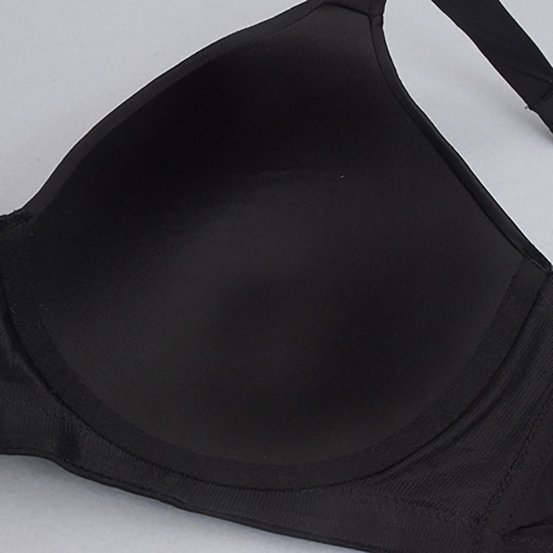 Solid Push-Up Wide Straps Bra