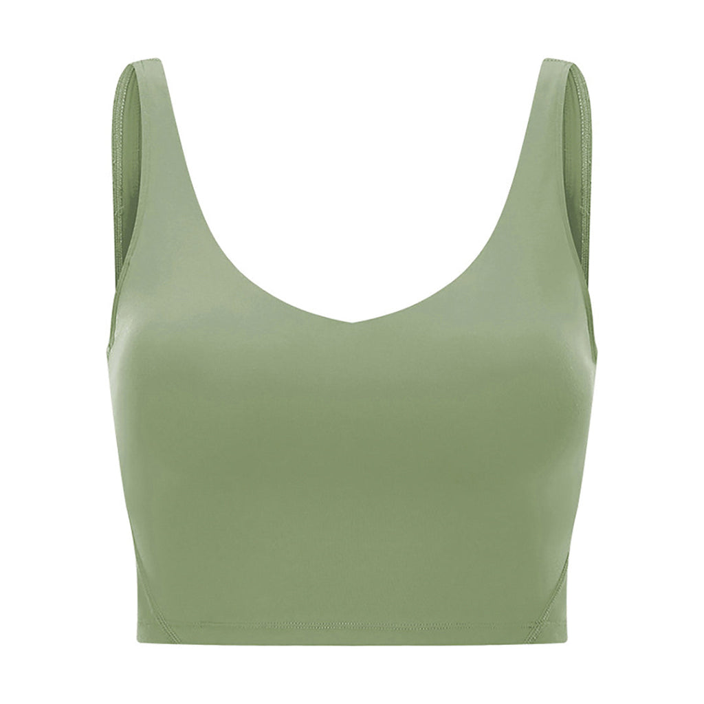 Women's Longline Sports Bra - Wirefree Padded Support Yoga Bras