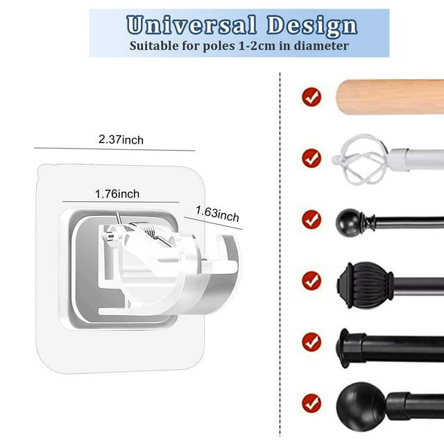 Non-drilled curtain rod brackets