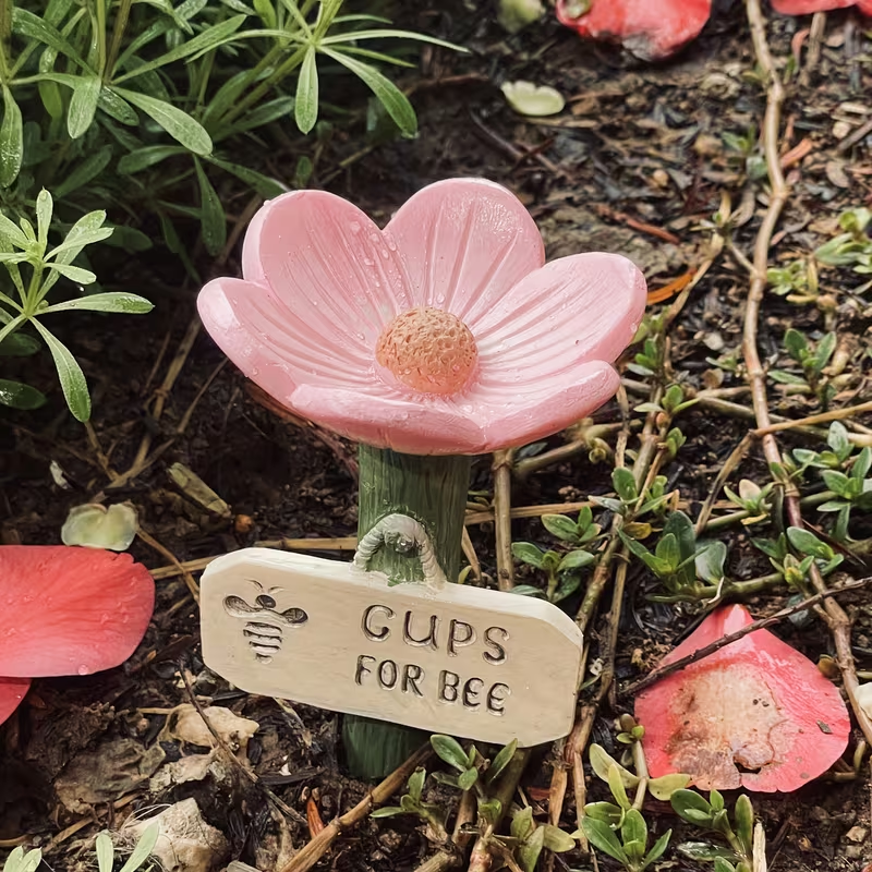 🌸Flower-shaped resin bee watering station🐝💧