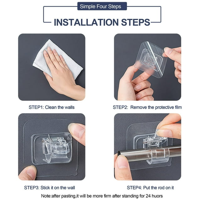 Non-drilled curtain rod brackets