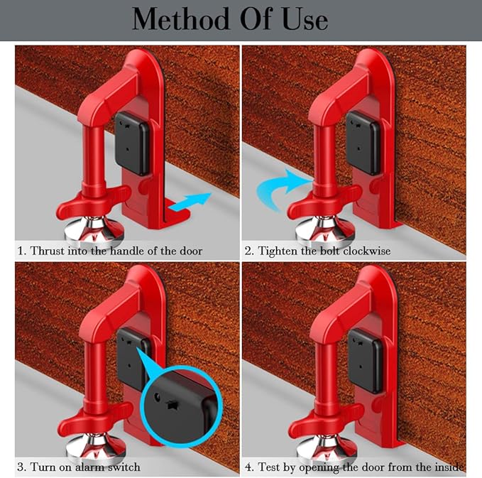 Portable Security Device Blocker Door Stop Alarms